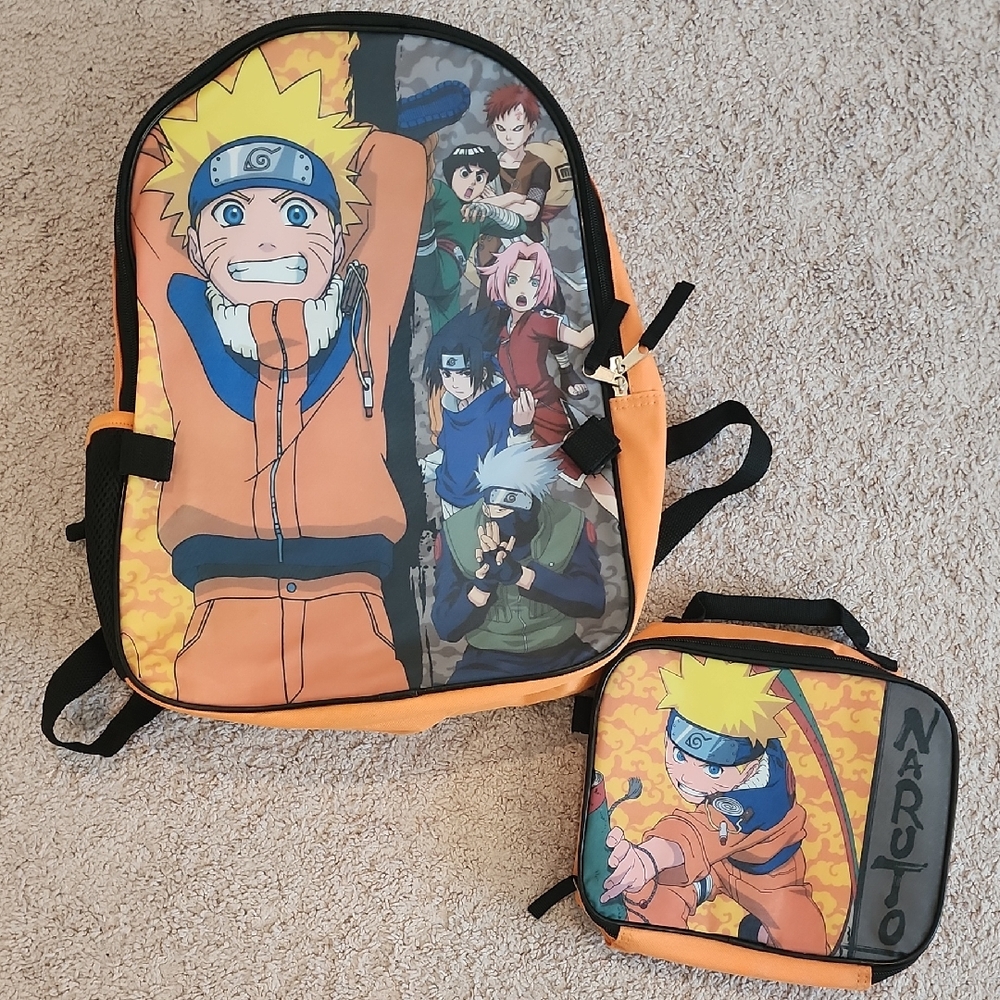Naruto Uzumaki 16" Kids Backpack with Lunch Bag